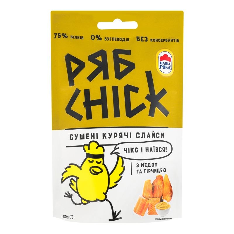Слайси МХП з Філе кур сушене РябChick з медом і гірчицею 30г